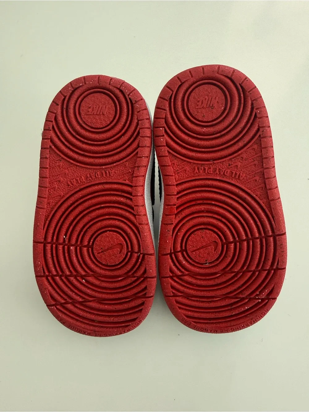 Nike Kids Red and Black Velcro Strap Sneakers